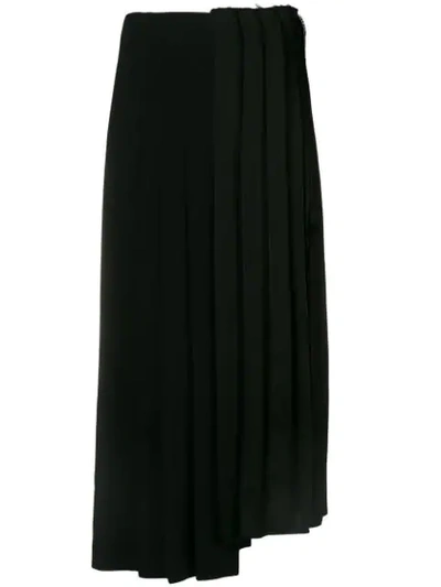 Sonia Rykiel Asymmetric Pleated Skirt In Black