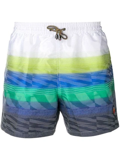 Missoni Mid-length Printed Swim Shorts In White