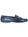 TOD'S DISTRESSED DENIM GOMMINO DRIVING SHOES