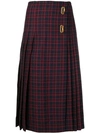 BURBERRY BURBERRY CHECKED PLEATED SKIRT - 蓝色