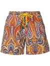 ETRO ETRO PAISLEY PRINT ALL OVER SWIM SHORTS - 橘色