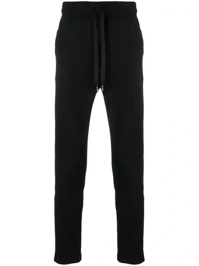 Dolce & Gabbana Camo-stripe Drawstring-waist Track Trousers In Black