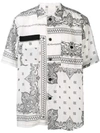 Sacai Bandana Print Shirt In White