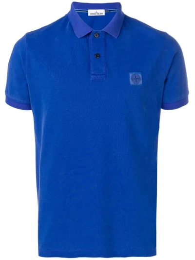 Stone Island Poloshirt Mit Logo In Blue