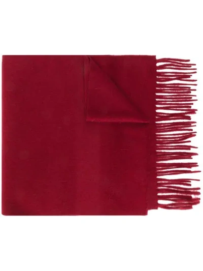 Max Mara Logo Embroidered Scarf In Red