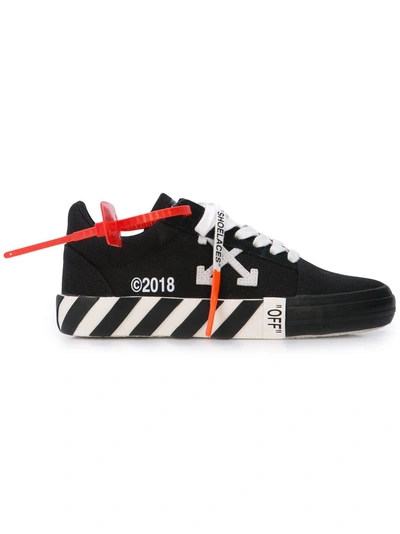 Off-white Black Striped Vulcanized Sneakers