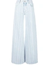 Off-white Off White Striped Palazzo Pants In Blue