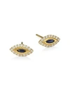 ANITA KO 18K YELLOW GOLD, DIAMOND & BLUE SAPPHIRE EVIL EYE STUD EARRINGS,400098893187