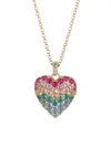 ADRIANA ORSINI Valentine 18K Goldplated Silver & Multicolor Cystal Heart Pendant Necklace
