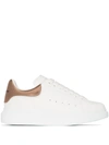 Alexander Mcqueen Oversized Leather Sneakers In White - Gold