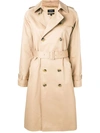 Apc Double-breasted Greta Trench Coat In Beige