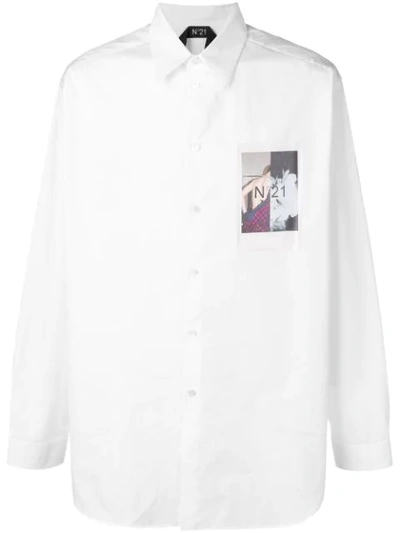 N°21 Photographic Print Shirt In White