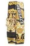 VERSACE BAROQUE PRINT LEATHER BELT,DCU6705DVGH2