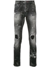 PHILIPP PLEIN DISTRESSED SKINNY JEANS