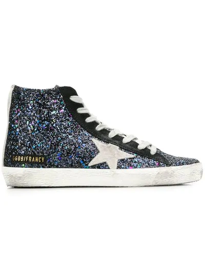 Golden Goose Francy Glittered Trainers In Black