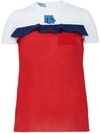 PRADA PRADA RUFFLE-TRIMMED T-SHIRT - RED