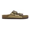 MARC JACOBS MARC JACOBS GOLD REDUX GRUNGE GLITTER TWO-STRAP SANDALS