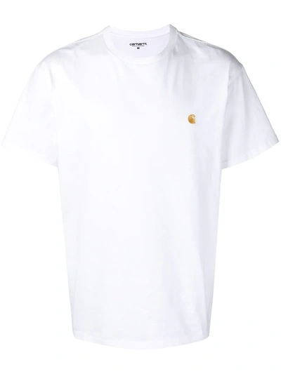 Carhartt Bolton Button-down Collar Logo-embroidered Cotton Oxford Shirt In White