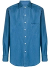 Loro Piana Chest Pocket Chambray Shirt In Blue