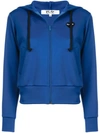 Comme Des Garçons Play Heart Logo-patch Track Jacket In Blue