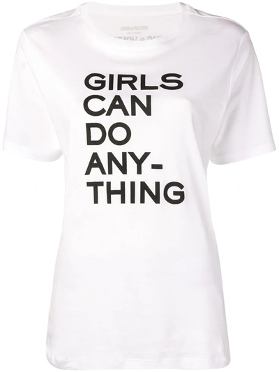 Zadig & Voltaire Girls Can Do Anything T-shirt In White