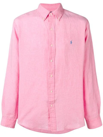 Ralph Lauren Embroidered Pony Shirt In Pink