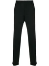 PRADA PRADA PLEATED TAPERED TROUSERS - 黑色