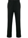 PRADA PRADA CROPPED PLEATED TROUSERS - BLACK