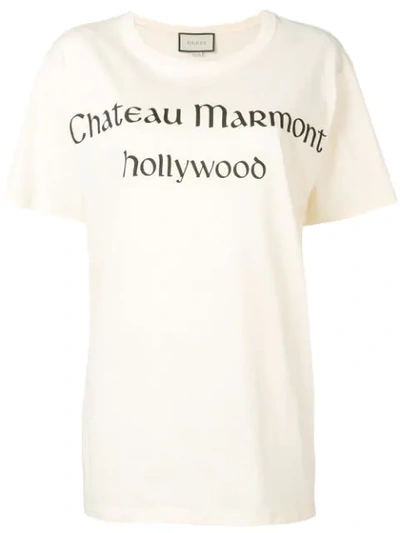 Gucci Chateau Marmont T-shirt In Neutrals