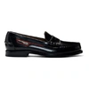 PRADA Black Polished Leather Loafers