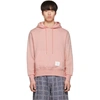 THOM BROWNE THOM BROWNE PINK CHUNKY HONEYCOMB PIQUE 4-BAR HOODIE