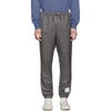 Thom Browne Elastic Hem Wool Track Trouser In Grey