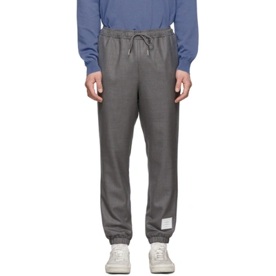 Thom Browne Medium Grey Super 120's Wool Twill Elastic Hem Track Trouser
