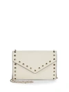 Valentino Garavani Garavani Rockstud Leather Wallet-on-chain In Light Ivory