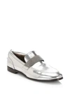 BRUNELLO CUCINELLI Mirror Effect Leather Loafers