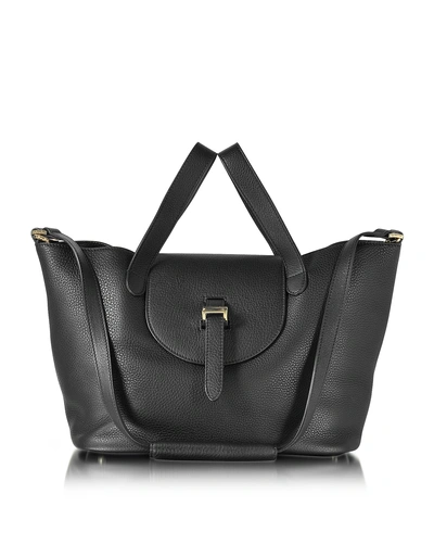 Meli Melo Thela Medium Black Leather Tote Bag For Women