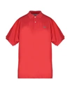Lacoste Logo-embroidered Short-sleeved Cotton-piqué Polo Shirt In Red