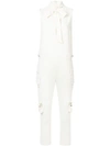 RED VALENTINO PUSSY BOW CARGO JUMPSUIT