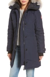 Canada Goose Lorette Hooded Down Parka With Genuine Coyote Fur Trim In Admiral Blue