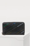 BALENCIAGA "Bazar" continental wallet,443655 0Q7NN NOIR MULTICOLORE
