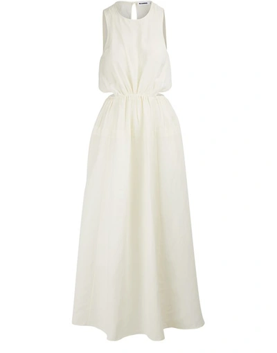Jil Sander Linen-blend Maxi Dress In 104 - Natural