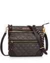 Mz Wallace Downtown Crosby Medium Nylon Crossbody In Medium Gray/gold