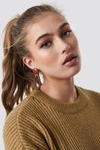 NA-KD TORTOISE SQUARE DROP EARRINGS - BROWN