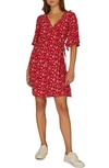 Sanctuary Girl On Fire Floral Print Wrap Dress In Simply Red