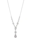 GIVENCHY MULTI-CRYSTAL AND PAVE Y-NECK NECKLACE