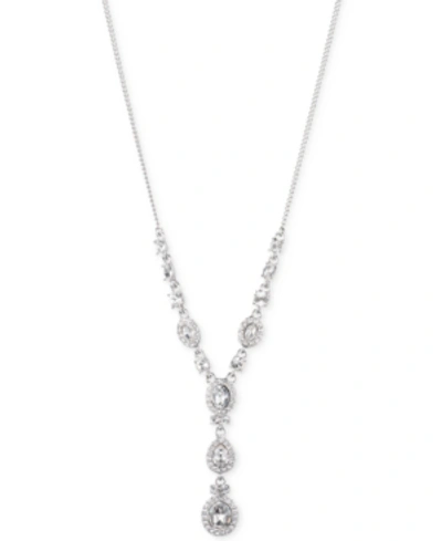 GIVENCHY MULTI-CRYSTAL AND PAVE Y-NECK NECKLACE