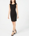 CALVIN KLEIN PETITE RUCHED SHEATH DRESS