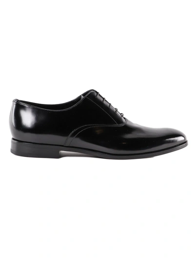 Prada Black Leather Lace-up Shoes