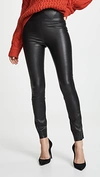 Sprwmn Black High Waisted Leather Leggings In Black