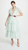 Macgraw Chandelier Dress In Mint/wine